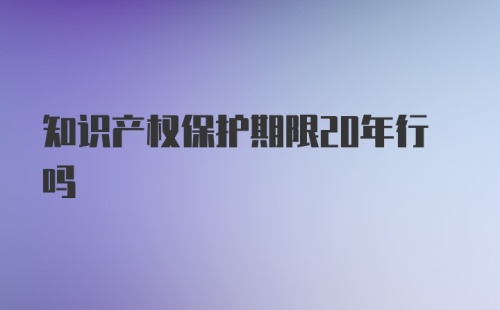 知识产权保护期限20年行吗