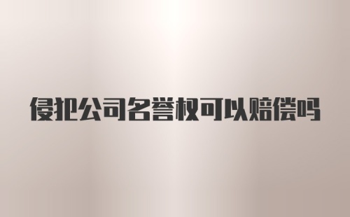 侵犯公司名誉权可以赔偿吗