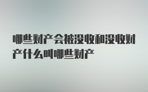 哪些财产会被没收和没收财产什么叫哪些财产