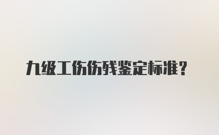 九级工伤伤残鉴定标准？