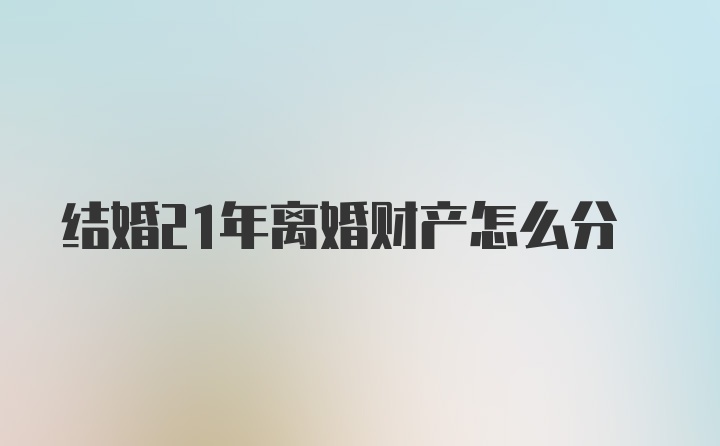 结婚21年离婚财产怎么分