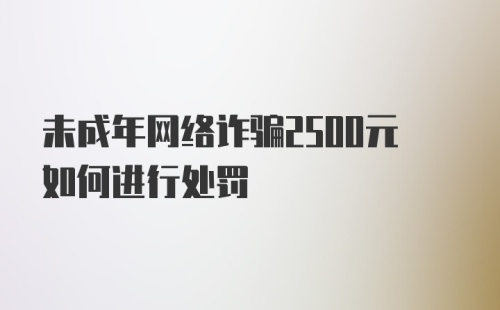 未成年网络诈骗2500元如何进行处罚