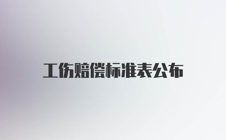 工伤赔偿标准表公布