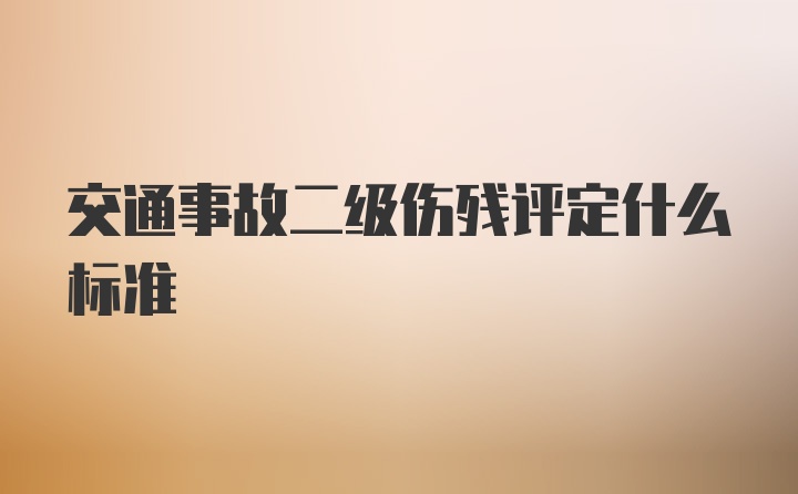 交通事故二级伤残评定什么标准