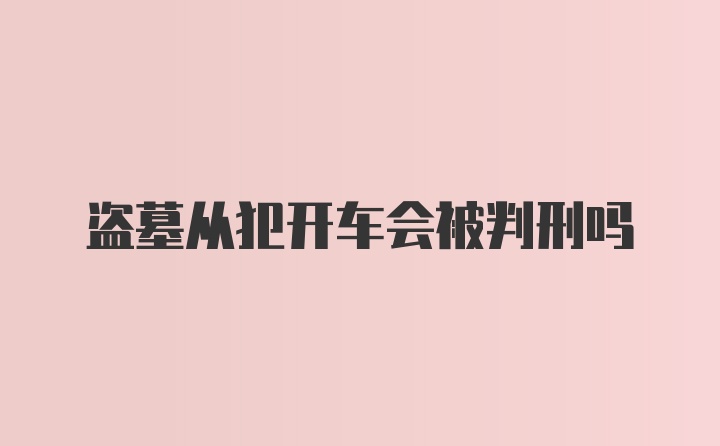 盗墓从犯开车会被判刑吗