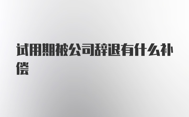 试用期被公司辞退有什么补偿