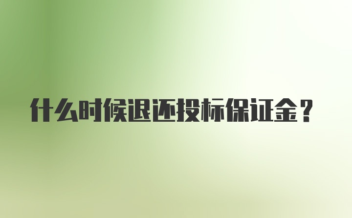 什么时候退还投标保证金？