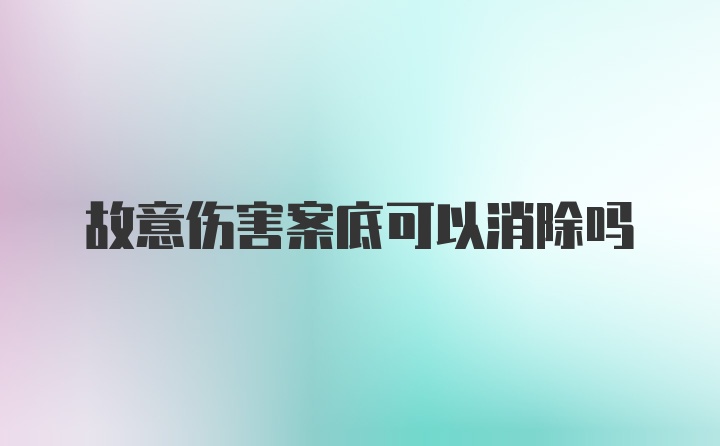 故意伤害案底可以消除吗