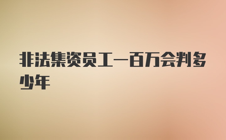 非法集资员工一百万会判多少年