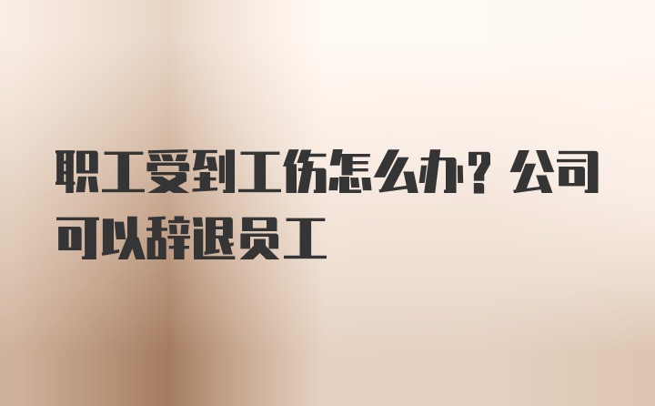 职工受到工伤怎么办？公司可以辞退员工