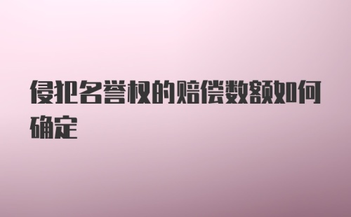 侵犯名誉权的赔偿数额如何确定