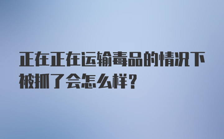 正在正在运输毒品的情况下被抓了会怎么样？