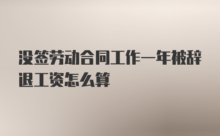 没签劳动合同工作一年被辞退工资怎么算