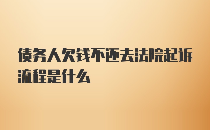 债务人欠钱不还去法院起诉流程是什么