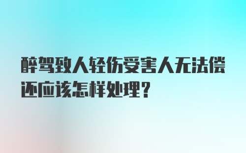 醉驾致人轻伤受害人无法偿还应该怎样处理？