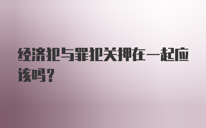 经济犯与罪犯关押在一起应该吗？