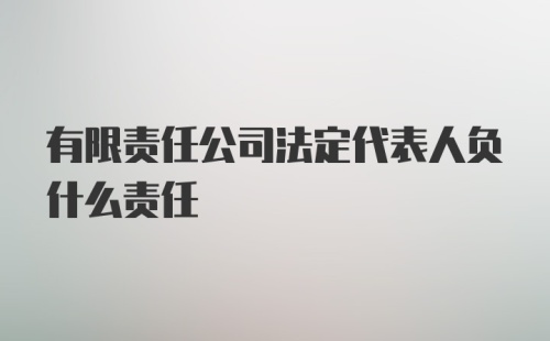 有限责任公司法定代表人负什么责任