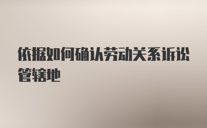 依据如何确认劳动关系诉讼管辖地