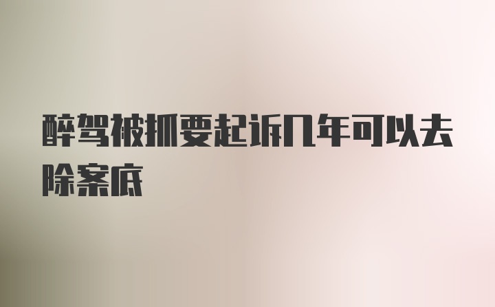 醉驾被抓要起诉几年可以去除案底