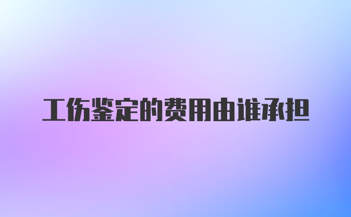 工伤鉴定的费用由谁承担