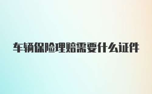 车辆保险理赔需要什么证件