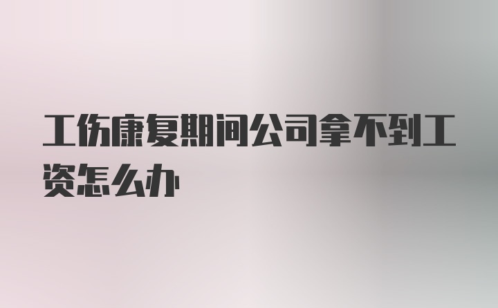 工伤康复期间公司拿不到工资怎么办