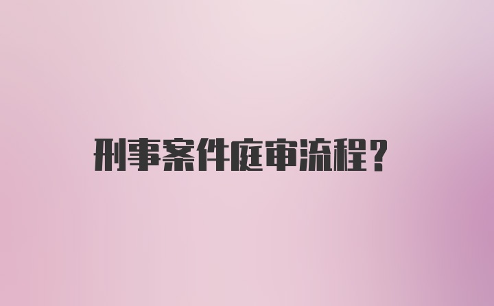 刑事案件庭审流程？