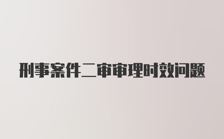 刑事案件二审审理时效问题