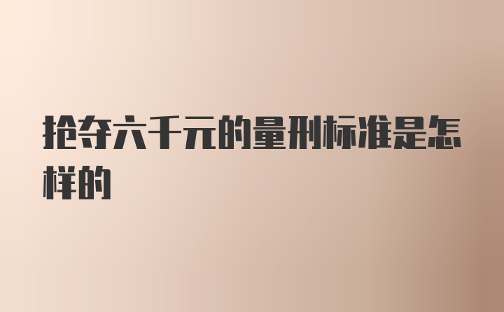 抢夺六千元的量刑标准是怎样的