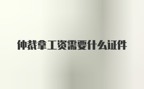 仲裁拿工资需要什么证件