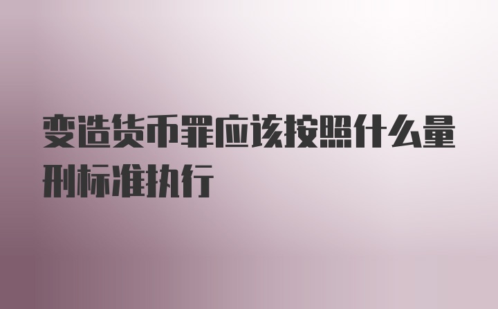 变造货币罪应该按照什么量刑标准执行