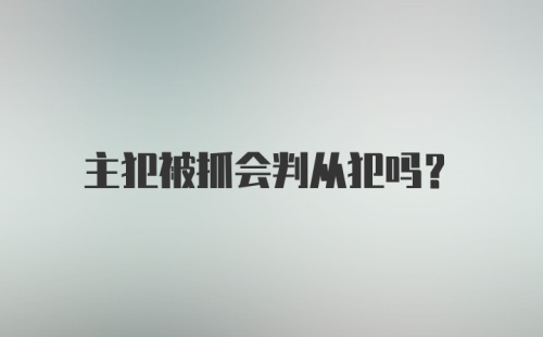 主犯被抓会判从犯吗？