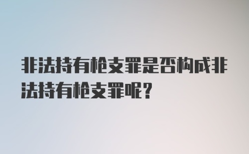 非法持有枪支罪是否构成非法持有枪支罪呢？