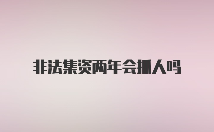 非法集资两年会抓人吗