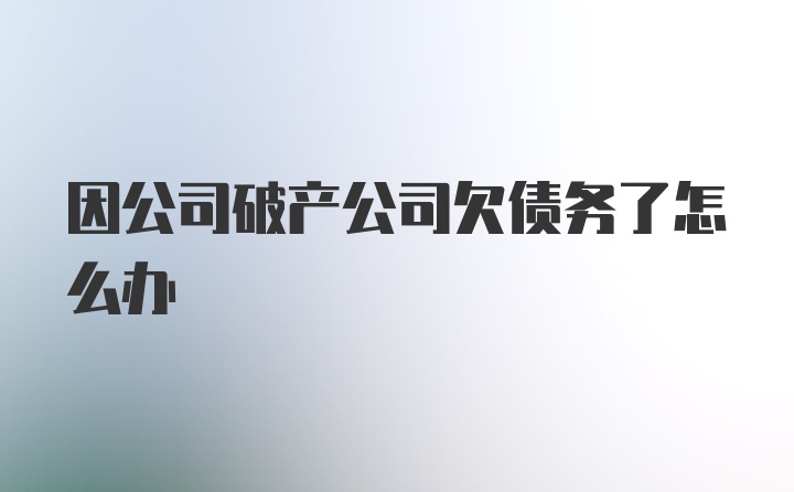 因公司破产公司欠债务了怎么办