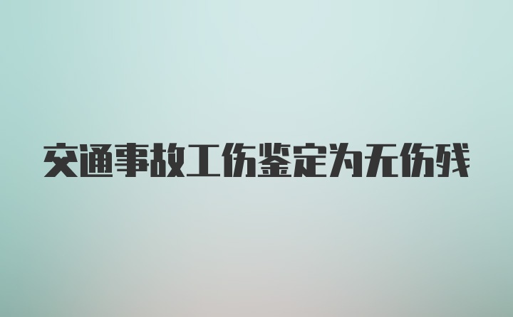 交通事故工伤鉴定为无伤残