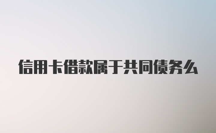 信用卡借款属于共同债务么