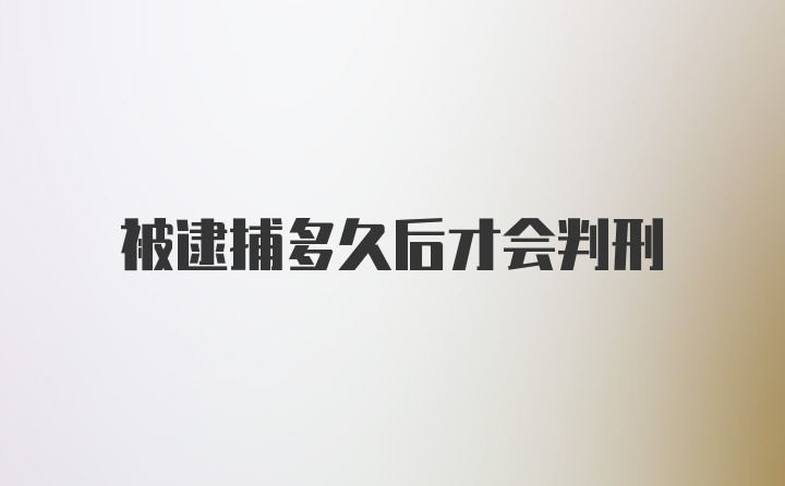 被逮捕多久后才会判刑