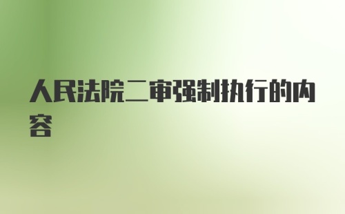 人民法院二审强制执行的内容