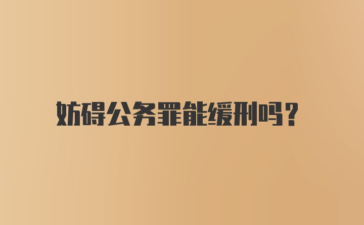 妨碍公务罪能缓刑吗?