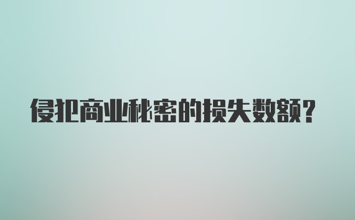 侵犯商业秘密的损失数额？