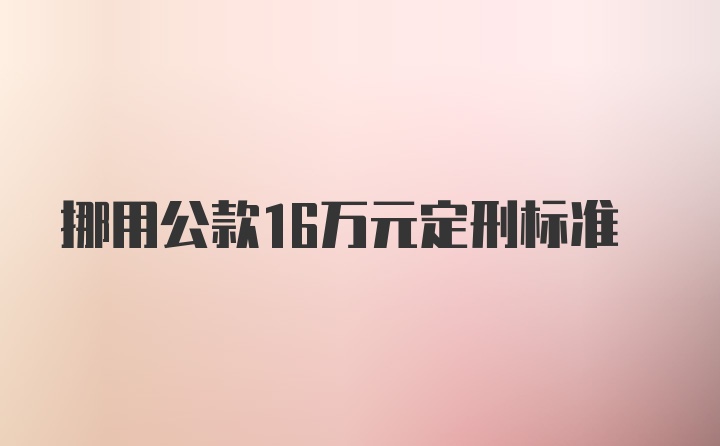 挪用公款16万元定刑标准