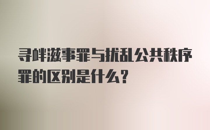 寻衅滋事罪与扰乱公共秩序罪的区别是什么？