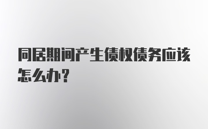 同居期间产生债权债务应该怎么办？