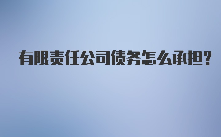 有限责任公司债务怎么承担？