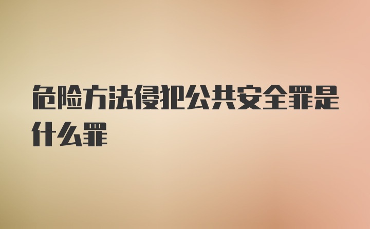 危险方法侵犯公共安全罪是什么罪