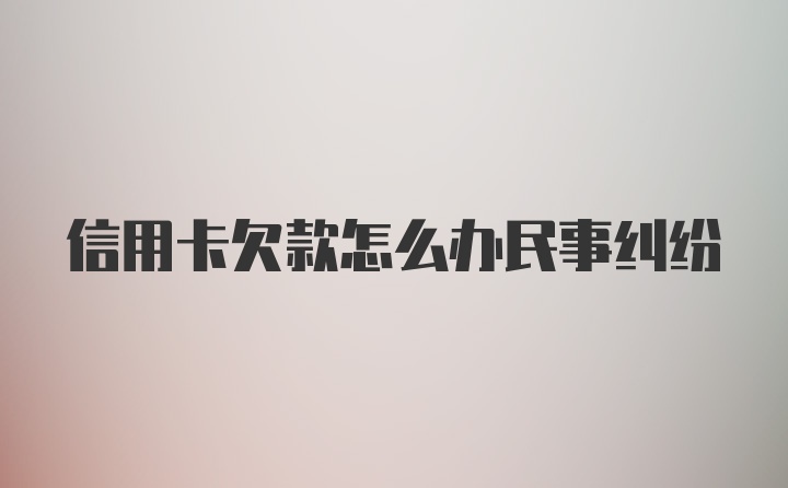 信用卡欠款怎么办民事纠纷