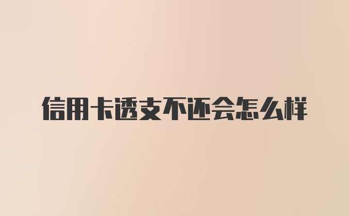 信用卡透支不还会怎么样