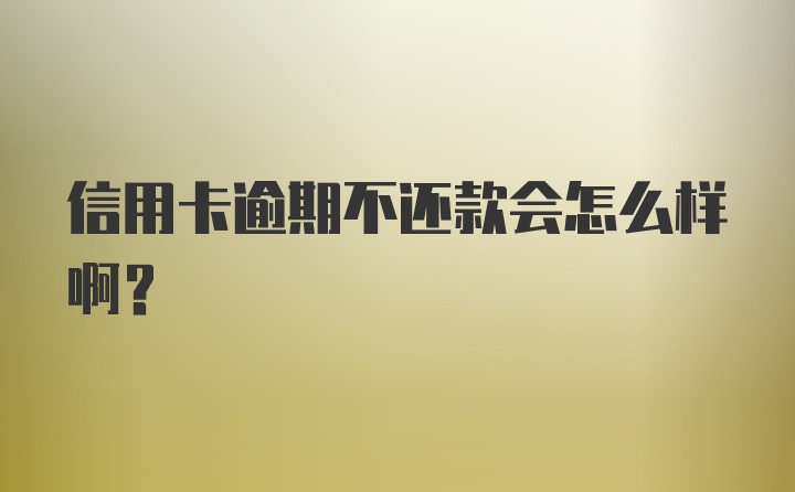 信用卡逾期不还款会怎么样啊？