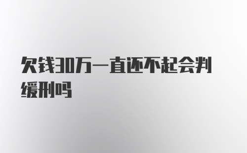 欠钱30万一直还不起会判缓刑吗